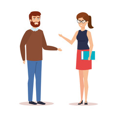 Woman and man avatar design