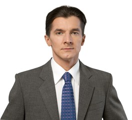 Portrait of a Serious Businessman, Isolated