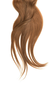 recommend clip art: Curl of natural brown hair, isolated on white background