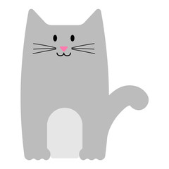 Vector illustration of a cartoon cat on a white background