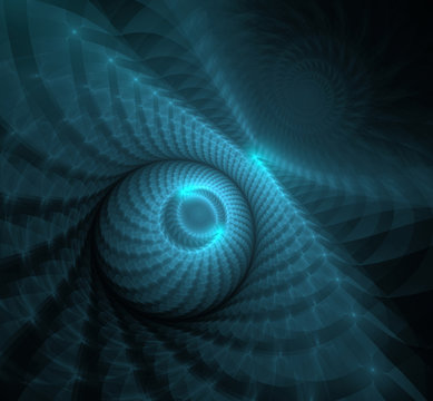 Fractil 3D sphere dark blue