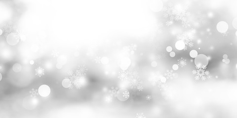 white snow blurred abstract background. bokeh christmas blurred beautiful shiny Christmas lights
