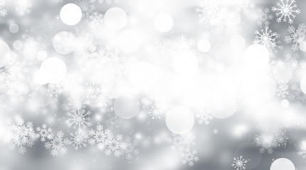 white blur abstract background. bokeh christmas blurred beautiful shiny Christmas lights. Snow background.
