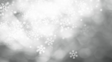 white snow blurred abstract background. bokeh christmas blurred beautiful shiny Christmas lights