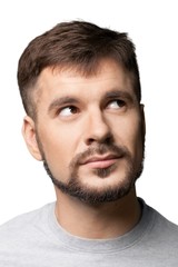 portrait of young man thinking