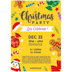 christmas party poster celebration gingerbread man