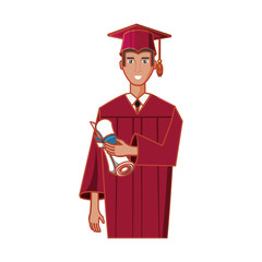 young man graduated avatar character