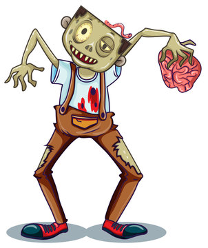 A zombie character on white background