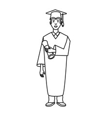 young man graduated avatar character