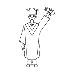 young man graduated avatar character