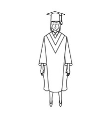 young woman graduated avatar character