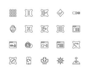 Collection of 20 Interface linear icons such as Browser, Upload,