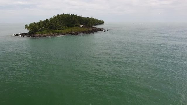 Devil's Island global view aerial shot. Political prisoners Alfred Dreyfus 