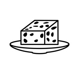 fresh cheese in dish isolated icon