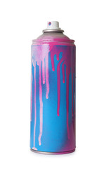 Used can of spray paint on white background