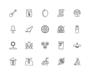 Collection of 20 Gardening linear icons such as Sunflower, Garde