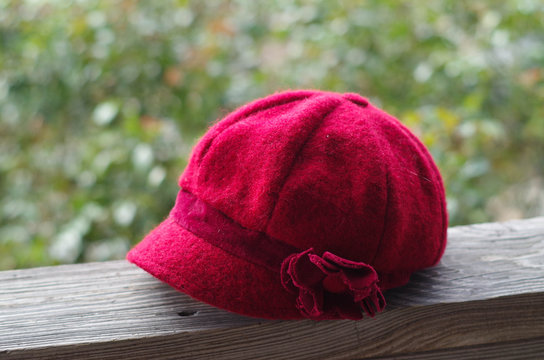 Red felted wool period repro cap from Sicily