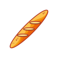 delicious french bread isolated icon