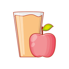 glass of juice with apple isolated icon