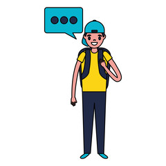 man character and speech bubble