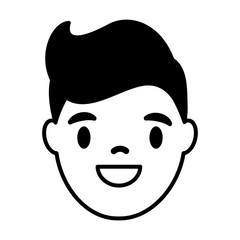 smiling man face on white background