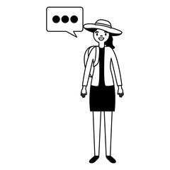 woman character with speech bubble