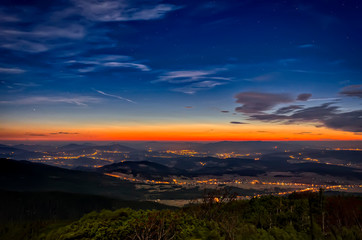 sunset in the slovakia mountains