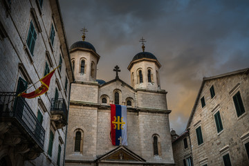 Fototapeta na wymiar St. Nicholas Church in Kotor Old Town