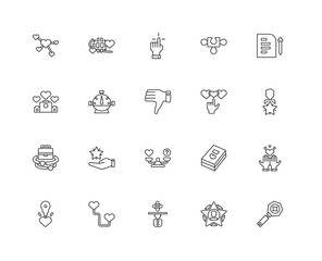 Collection of 20 ethics pictograms linear icons such as Business