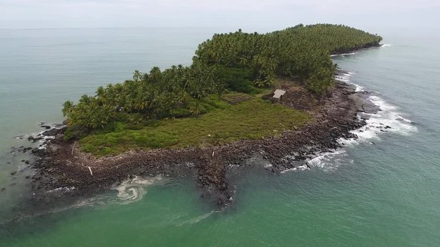 Devil's Island global view by drone. Political prisoners Alfred Dreyfus