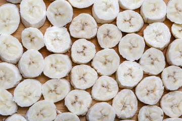 Sliced ​​banana fruit in small pieces.