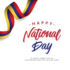 Happy Columbia National Day Vector Template Design Illustration