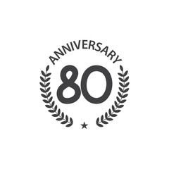 80 Year Anniversary Vector Template Design Illustration