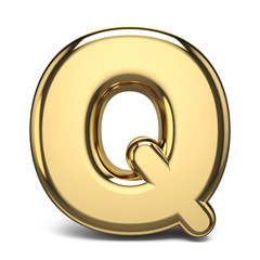Golden font letter Q 3D