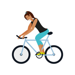 Fototapeta na wymiar young athletic woman in bicycle