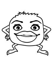 Fototapeta premium frau mädchen weiblich klein frech lustig süß niedlich monster hübsch schön lippen augen comic cartoon clipart