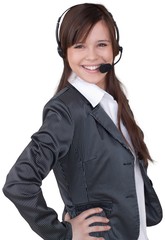 Businesswoman Call Center Employee - Isolated