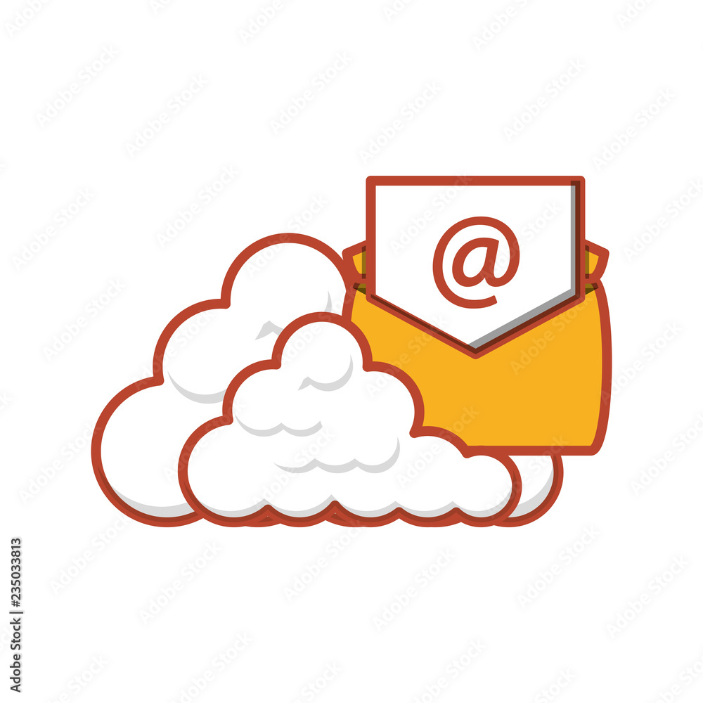 Poster cloud computing server with envelope