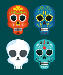 set skull masks to mexico day of the dead event