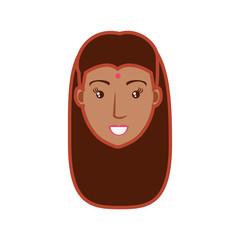 head of woman indian avatar character
