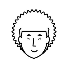 head of young woman with afro hair