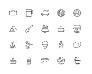 Collection of 20 bistro and restaurant linear icons such as Boil