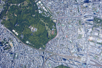 南新宿駅上空／真俯瞰空撮
