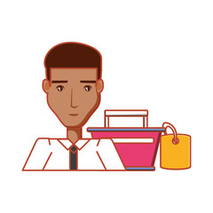 businessman with shopping basket