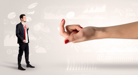 Distracted businessman with kisses on his face and business concept
