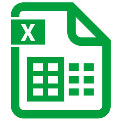 digital file office excel icon. document format icon xls xlsx spreadsheet