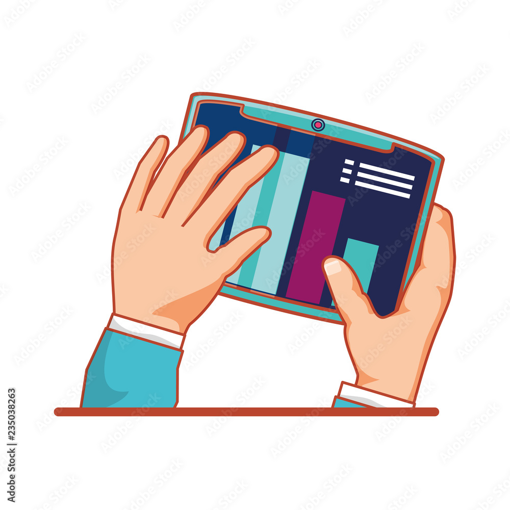 Poster hands with picture file isolated icon