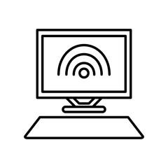 computer desktop with wifi signal