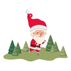 santa claus moving and christmas trees avatar character