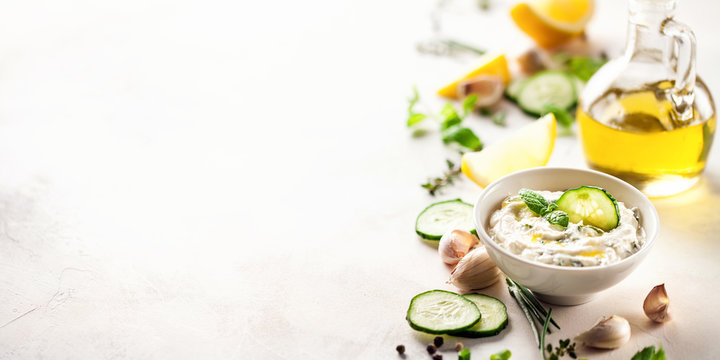 Tzatziki sauce in bowl